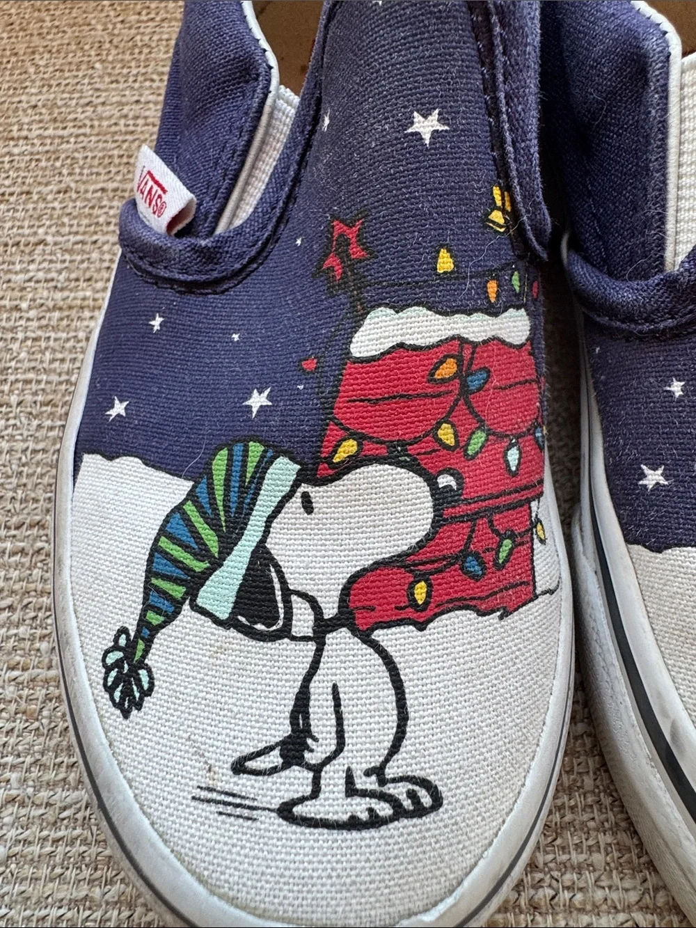 Vans Peanuts Christmas Kids Slip-On Sneakers Snoopy Charlie Brown